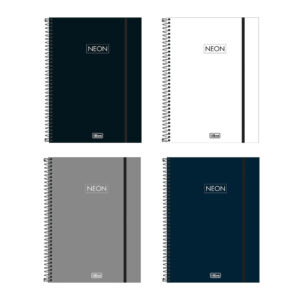 Caderno capa plástica universitário 1×1 80 folhas Neon Cores
