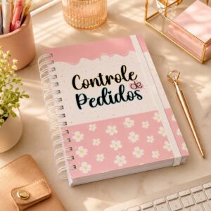 Caderno Controle de Pedidos Caderneta Anotações Pedidos Empresa Capa