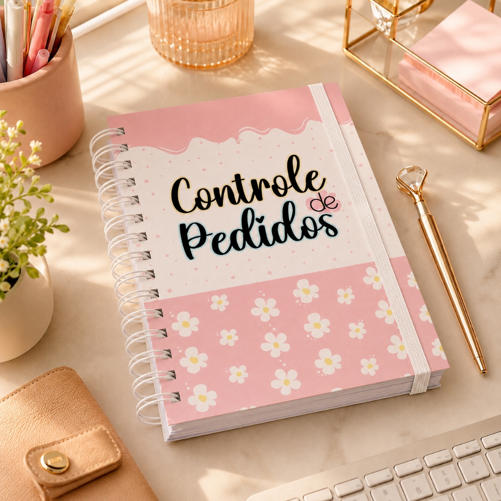 Caderno Controle de Pedidos Caderneta Anotações Pedidos Empresa Capa
