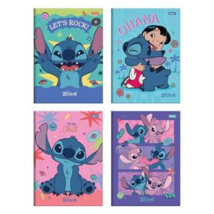 Caderno Costurado Foroni 1 4 Capa Dura Stitch 80 Folhas Embalagem com