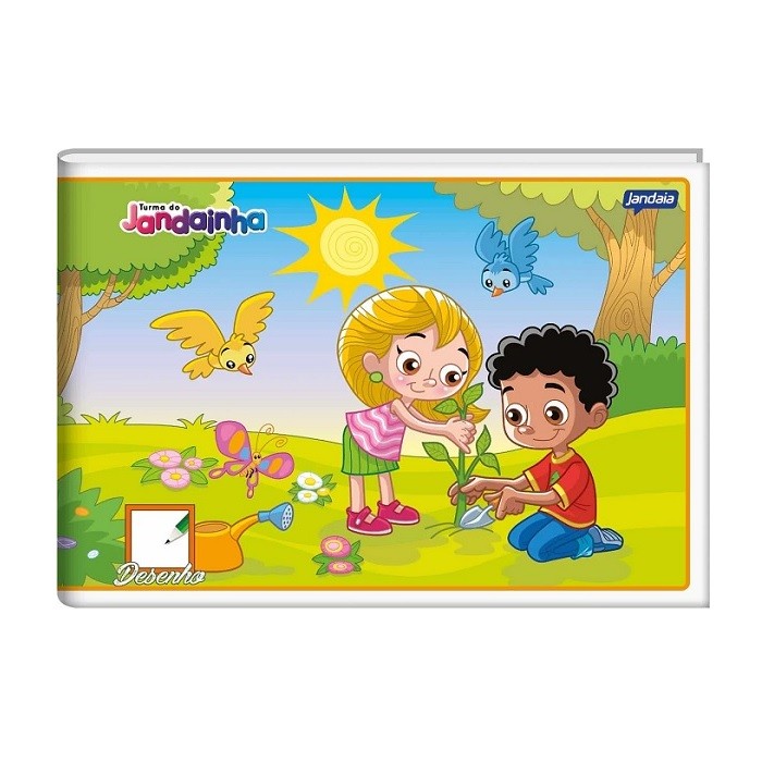 Caderno Desenho Brochura 1 4 40Folhas Flexível Jandainha Pacote com 20