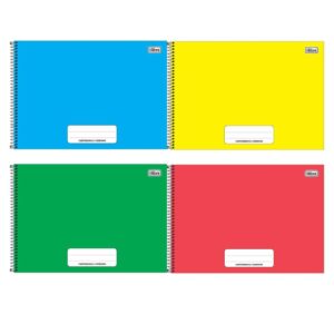 Caderno espiral capa dura cartografia 80 folhas Pepper Cores Tilibra