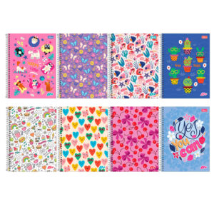 Caderno espiral capa dura universitário 10×1 200 folhas D Mais