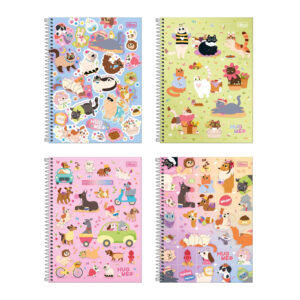 Caderno espiral capa dura universitário 1×1 80 folhas Hug Me Tilibra