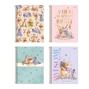 Caderno espiral capa dura universitário 1×1 80 folhas Pooh Tilibra