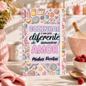 Caderno Minhas Receitas Caderneta de Anotações Receita Culinária Capa