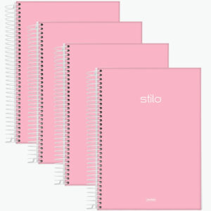 Caderno Universitário 1 Matéria 80F Rosa Pastel 4 Unidades