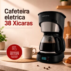 Cafeteira Automática Programavel 38 Xícaras Cafeteira eletica Preta — Eletroportáteis