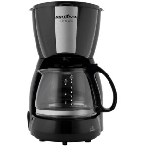 Cafeteira Britania 800W 1,2 Litros Preto Inox 127 Volts — Eletroportáteis