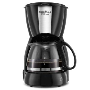 Cafeteira Britânia CP15 Vidro Preto Com Inox 220V