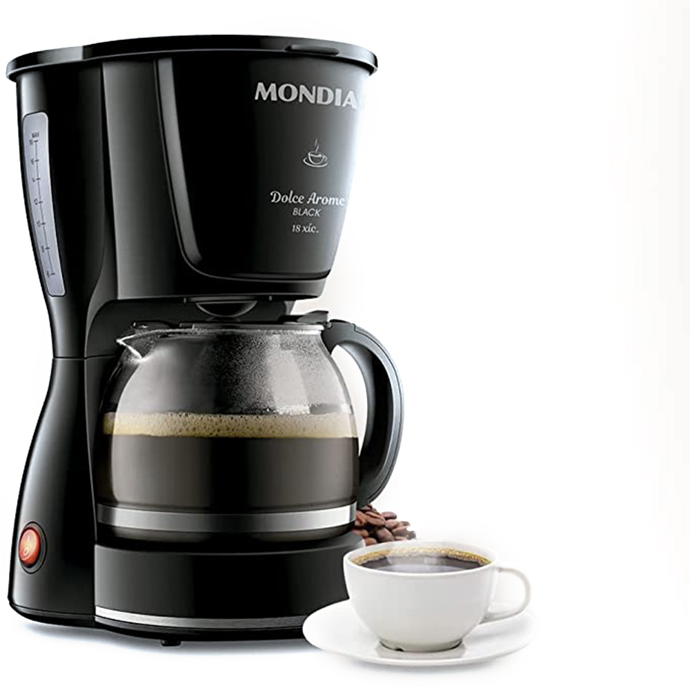 Cafeteira Elétrica 18 Cafés Dolce Aroma 550W 220V Preta Mondial — Eletroportáteis