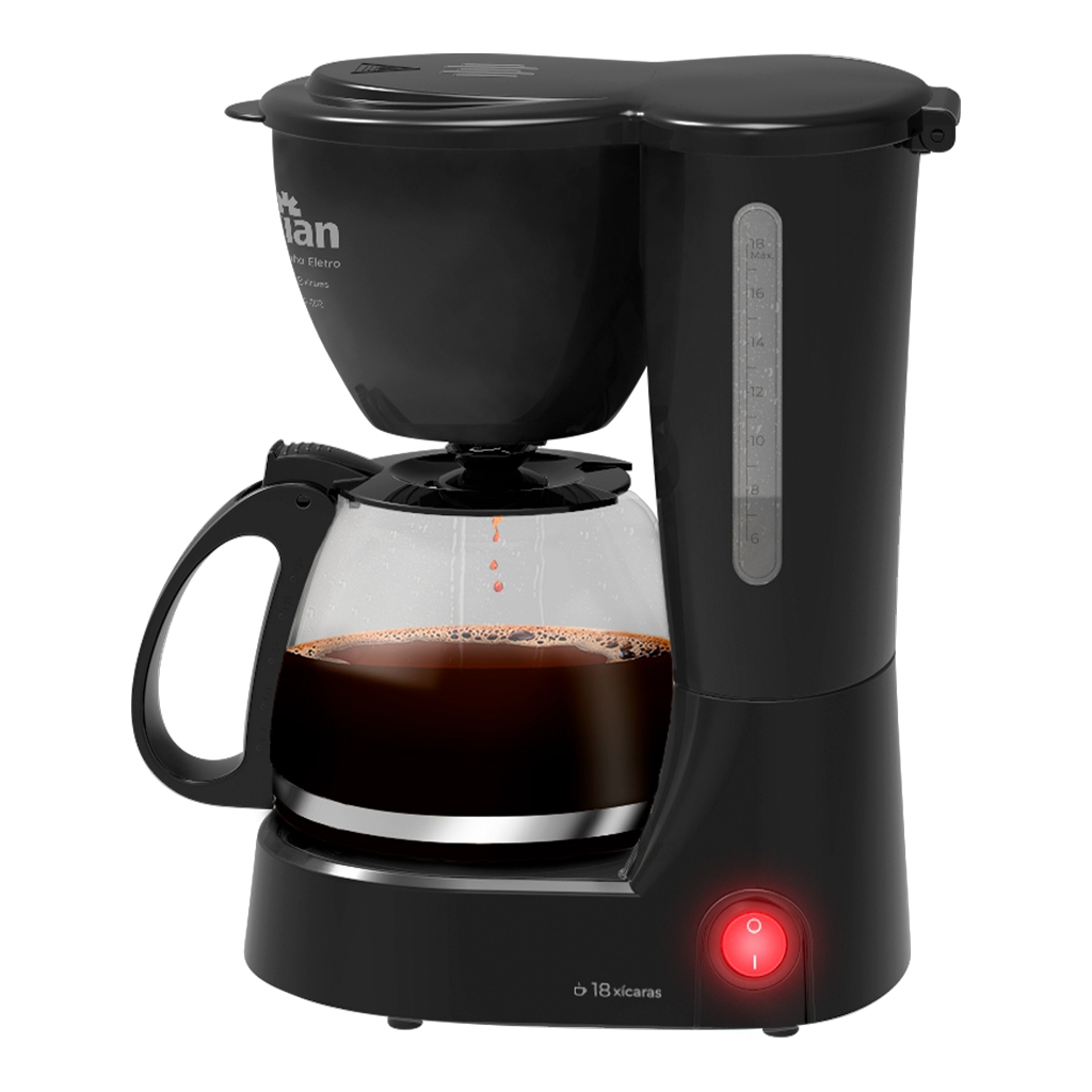 Cafeteira Elétrica 18 Xícaras 650W Preta Kian — Eletroportáteis