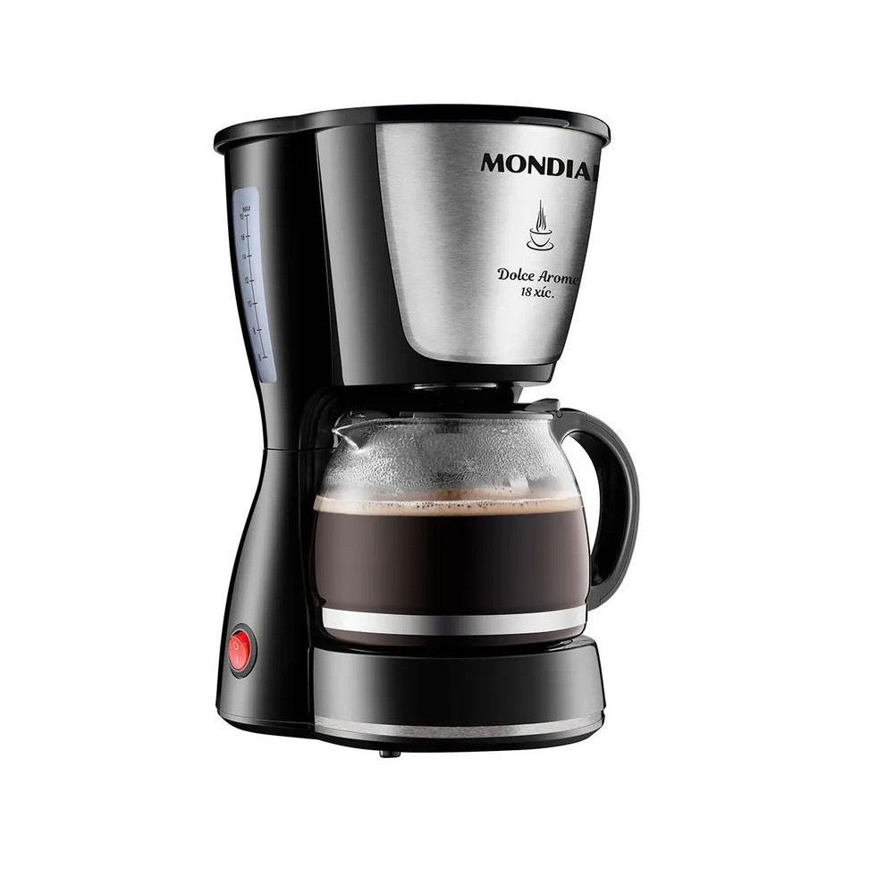 Cafeteira Elétrica Dolce Arome Mondial 18 xícaras Preto e Inox 550W