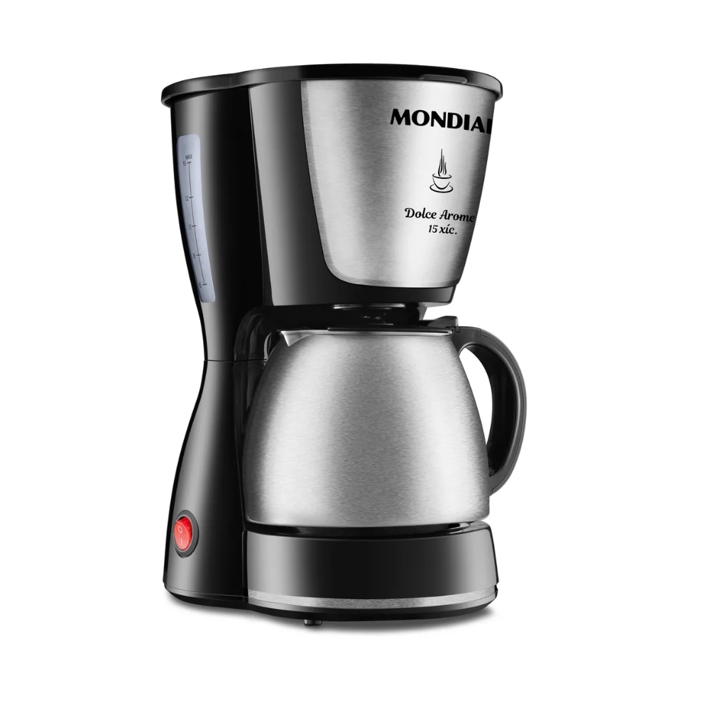 Cafeteira Elétrica Mondial Dolce Arome Inox Prepara Até 15 Xícaras de