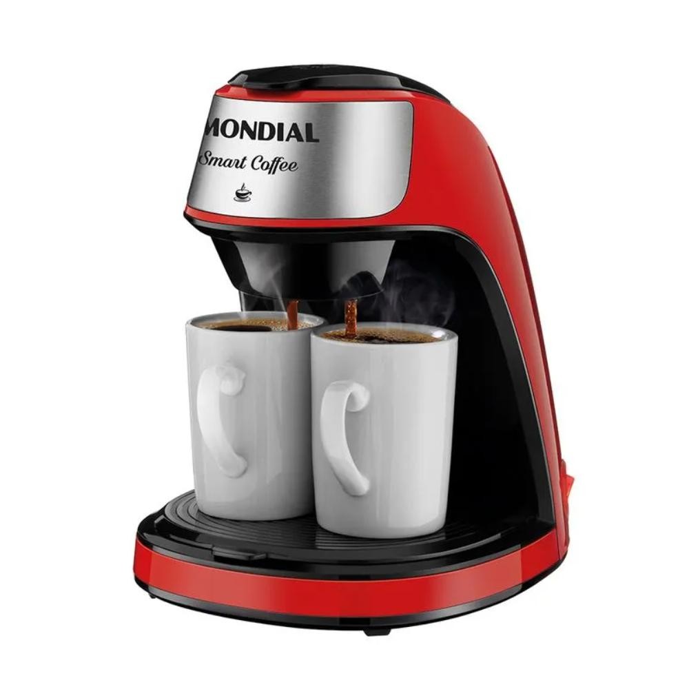 Cafeteira Elétrica Mondial Smart Coffe Vermelho Inox 500W 127V — Eletroportáteis