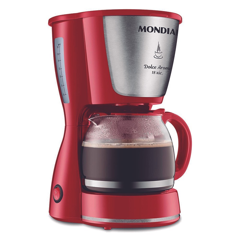 Cafeteira Elétrica Vermelho 550W 18X 110V Mondial — Eletroportáteis