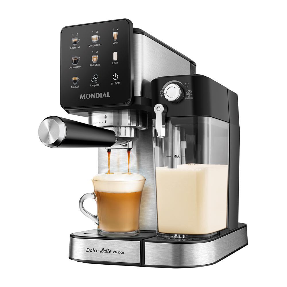 Cafeteira Espresso Automática Dolce Latte 20 bar Mondial Preto Inox — Eletroportáteis