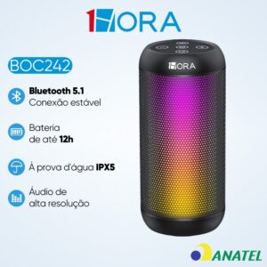 Caixa de Som Bluetooth 1Hora Subwoofer Alto-falante Sem Fio Portátil