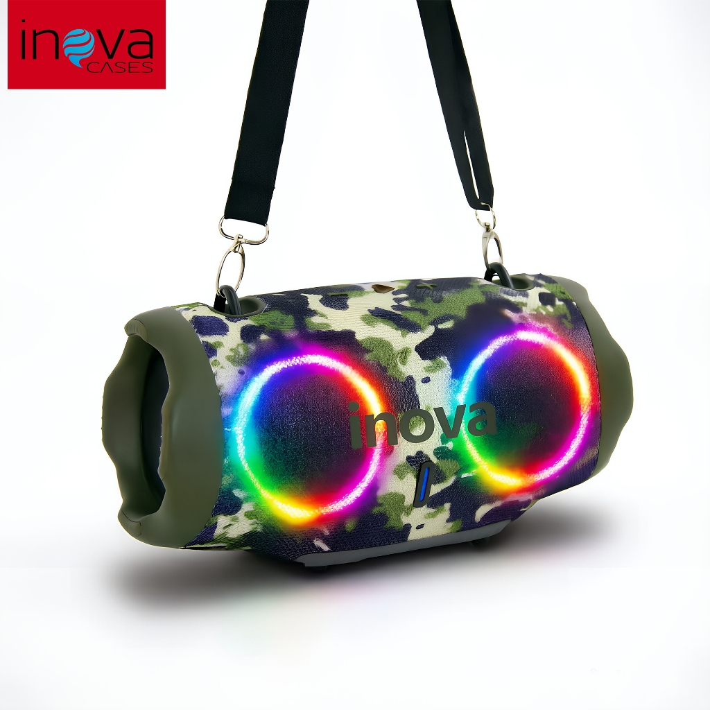 Caixa de Som Bluetooth Inova IPX6 À Prova D'água RGB 10W Potente
