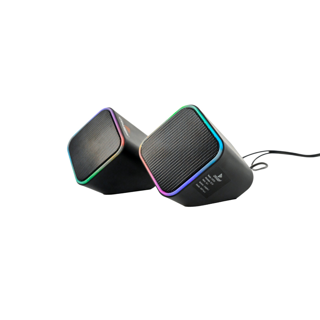 Caixa de Som Compacta 6W Rms RGB Computador Notebook Entrada Auxiliar