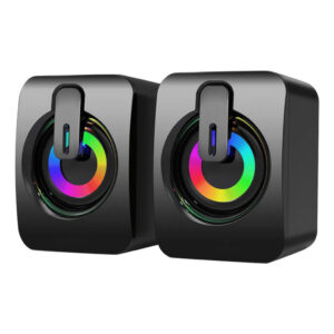 Caixa de Som Gamer RGB USB Potente para PC e Notebook Áudio Estéreo