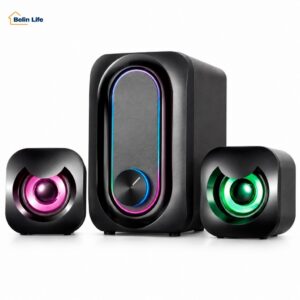 Caixa de Som Knup Hórus 2.1 11W Rms USB P2 LED para PC e Notebook