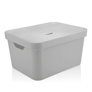 Caixa organizadora Ou 32L com tampa Linha Cube Branca
