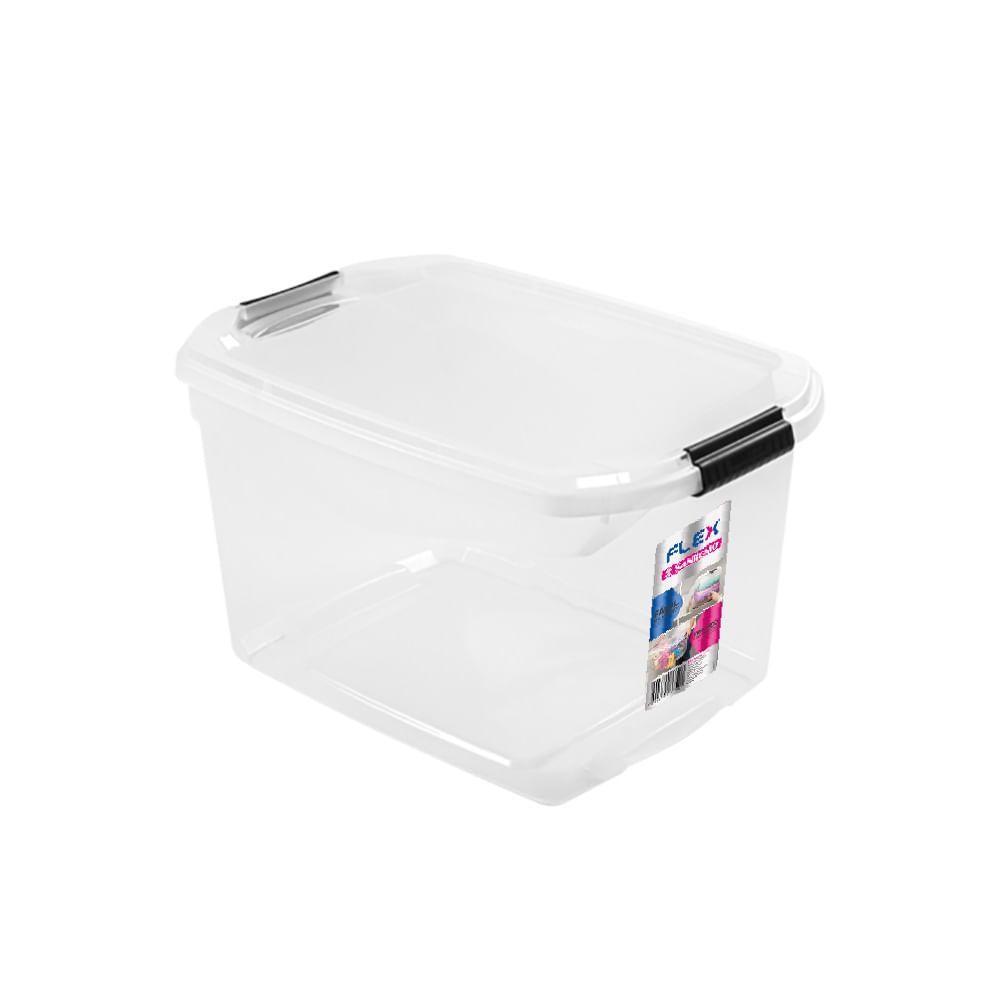 Caixa Organizadora Plástica Transparente 29L Flex Sanremo — Organização
