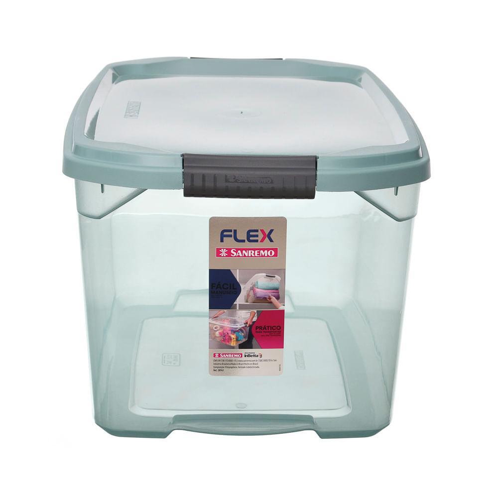 Caixa Organizadora Plástica Verde 29L Flex Sanremo — Organização