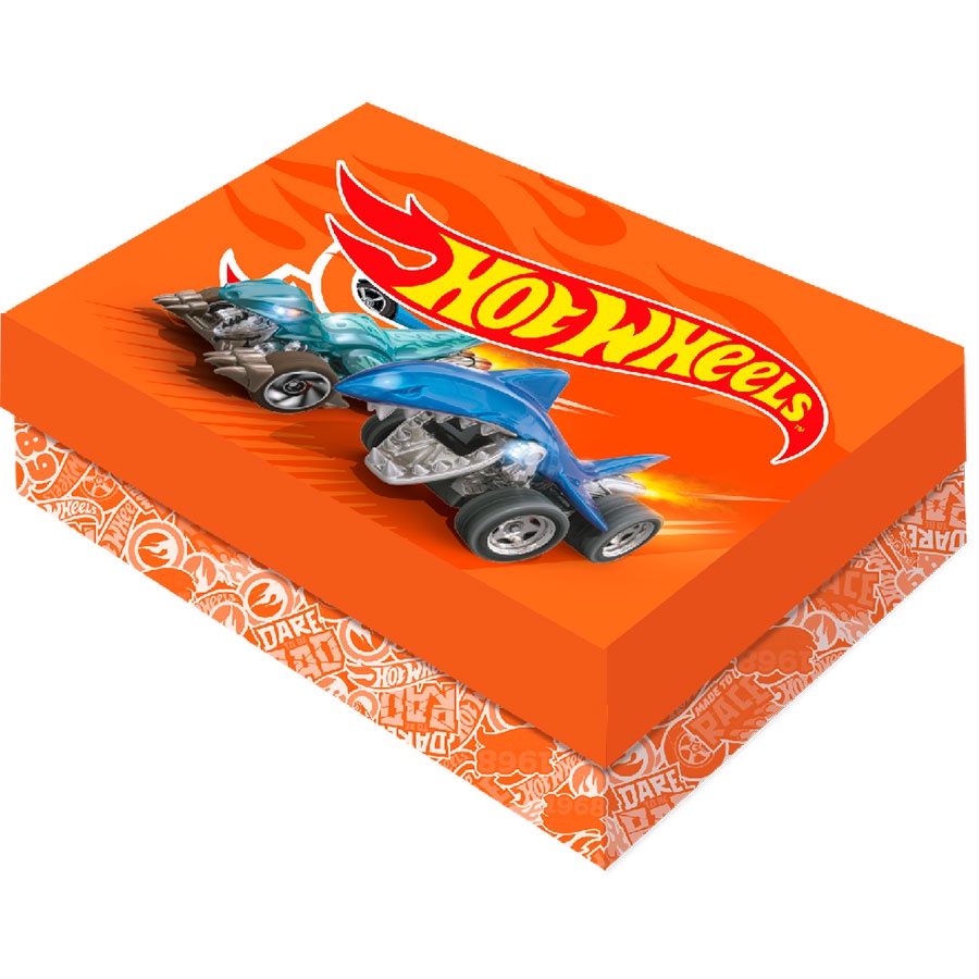Caixa para Presente Retangular M Hot Wheels 1 unidade Festcolor Rizzo — Brinquedos