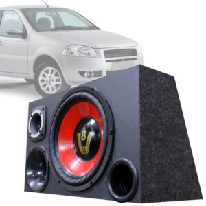 Caixa Trio Som Automotivo Trio Completa Subwoofer Fiat Palio