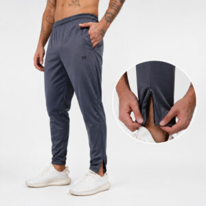 Calça jogger c zíper helanca masculina treino academia casual inverno