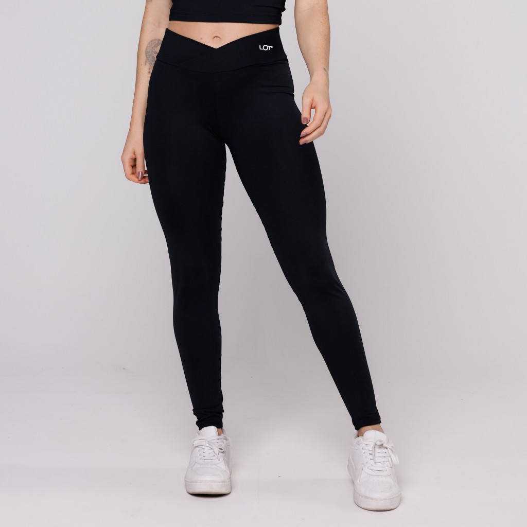 Calça Legging Cós Cruzado Suplex Poliamida Academia Feminina Coleção