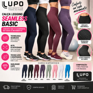 Calça Legging Lupo Seamless Basic Feminina Original Academia