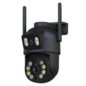 Câmera de Segurança IP Wi-fi Preto 360°de Lente Dupla com App Yoosee