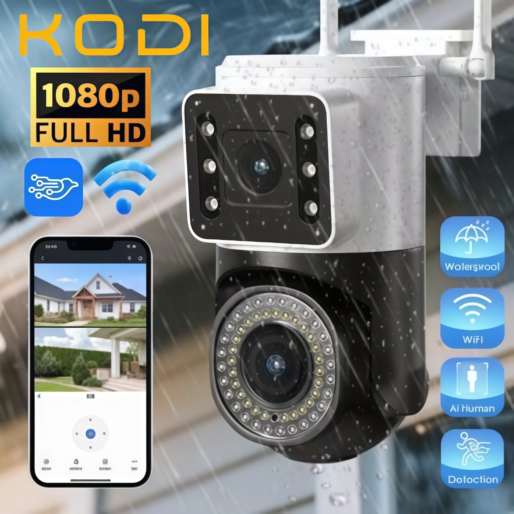 Câmera de Segurança Wi-Fi Externa 6MP Dual Lens Ptz 360° Visão