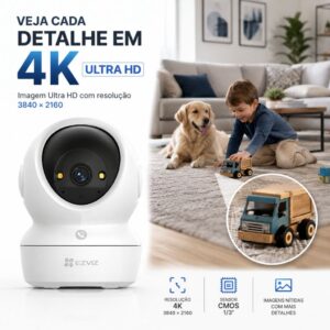 Câmera de Segurança Wi-Fi Ezviz H6c G1 4K 360° Inteligência