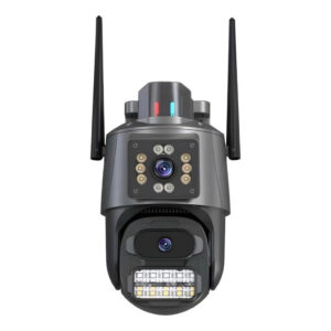 Câmera de Segurança Wi-fi Preto Externa de Lente Dupla com Sirene e — Câmeras e Drones