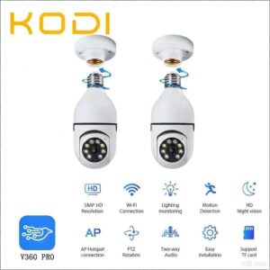 Câmera Lâmpada WiFi Inteligente 1080p com Visão Noturna Áudio