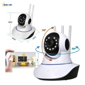 Câmera Monitoramento Wifi 3 Antenas Robô Full HD Áudio Bidirecional
