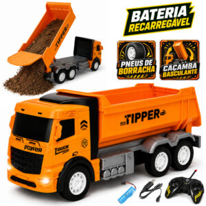 Caminhão Caçamba de Controle Remoto Bateria Recarregável Brinquedo de
