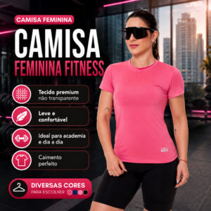 Camisa Camiseta Blusa Dry Fit Feminina Corrida Treino Esporte