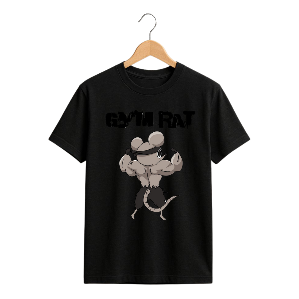Camiseta Gym Rats Unissex Academia Fitness Treino Casual Confortável