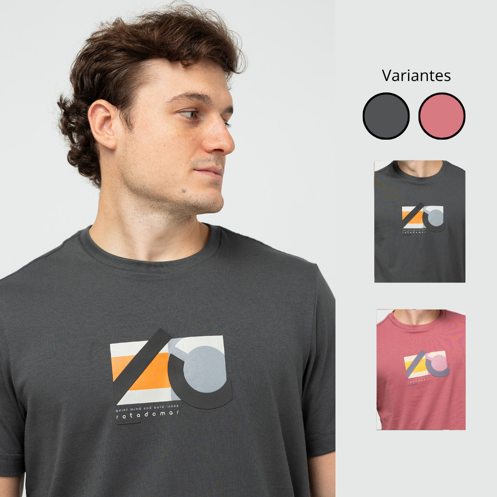 Camiseta Masculina Casual 100% Algodão Linha Alt Bold Confortável
