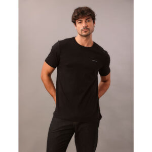 Camiseta Masculina de Algodão Básica Estampa Logo Minimalista No
