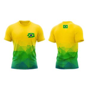 Camiseta Masculina do Brasil Especial da Copa Dry Fit Manga Curta
