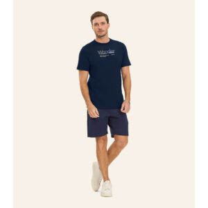 Camiseta Masculina em Meia Malha Diametro Azul