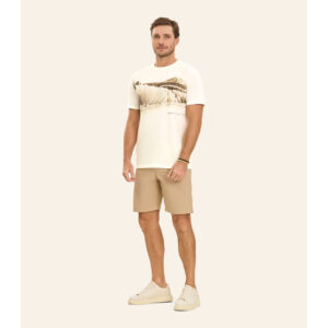 Camiseta Masculina em Meia Malha Diametro Bege
