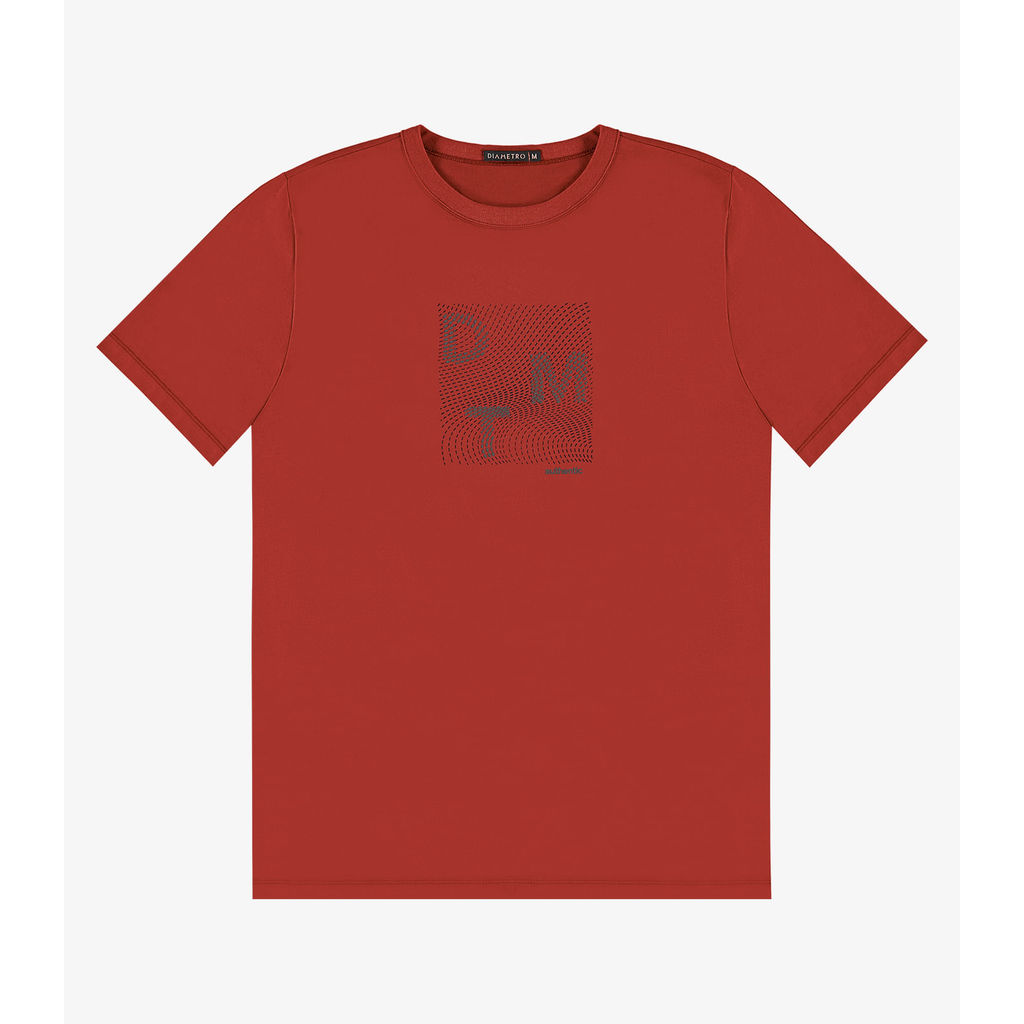 Camiseta Masculina em Meia Malha Diametro Vermelho