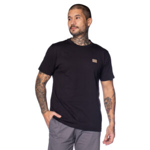 Camiseta Masculina Gangster Gola Canelada Preto